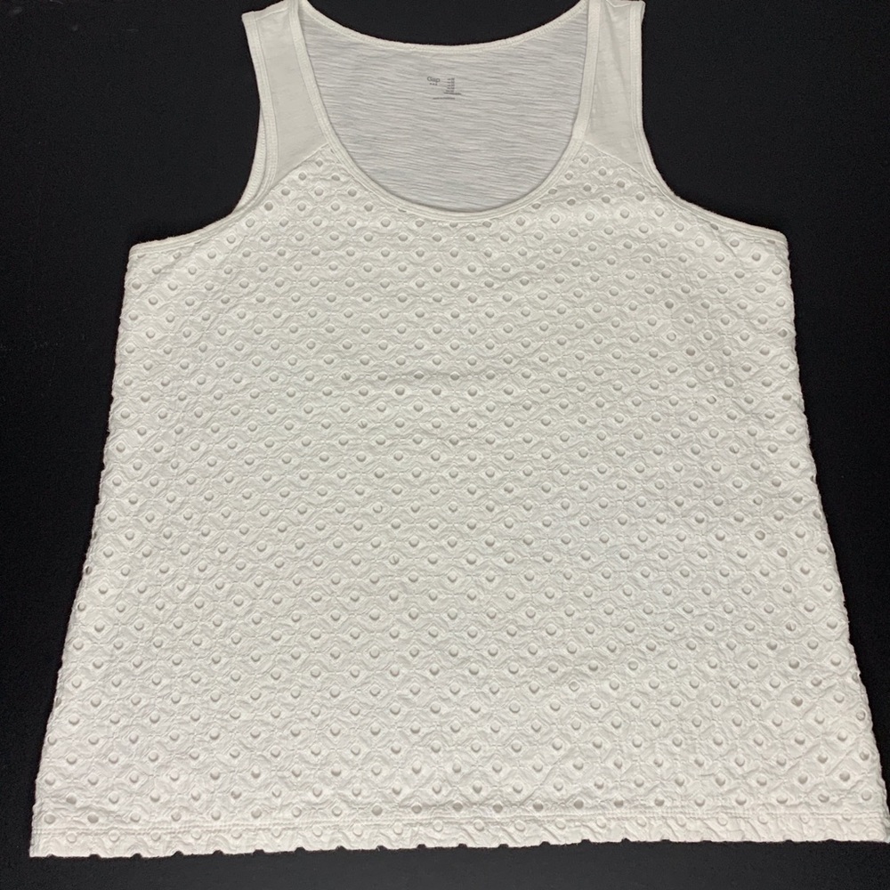 Gap Sleeveless Ivory Eyelet Blouse Size: M‎